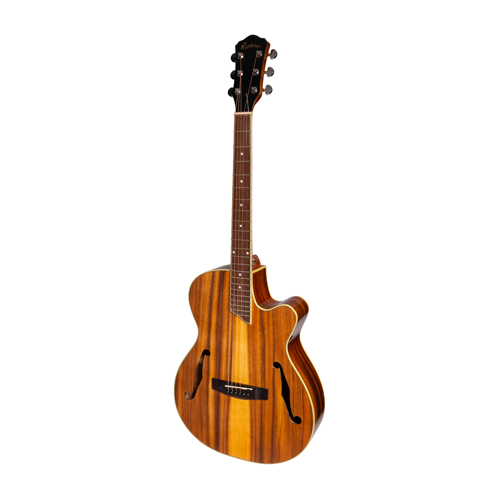 Martinez MJH-3CPG-KOA Jazz Hybrid Acoustic-Electric Small Body Guitar - Natural Gloss