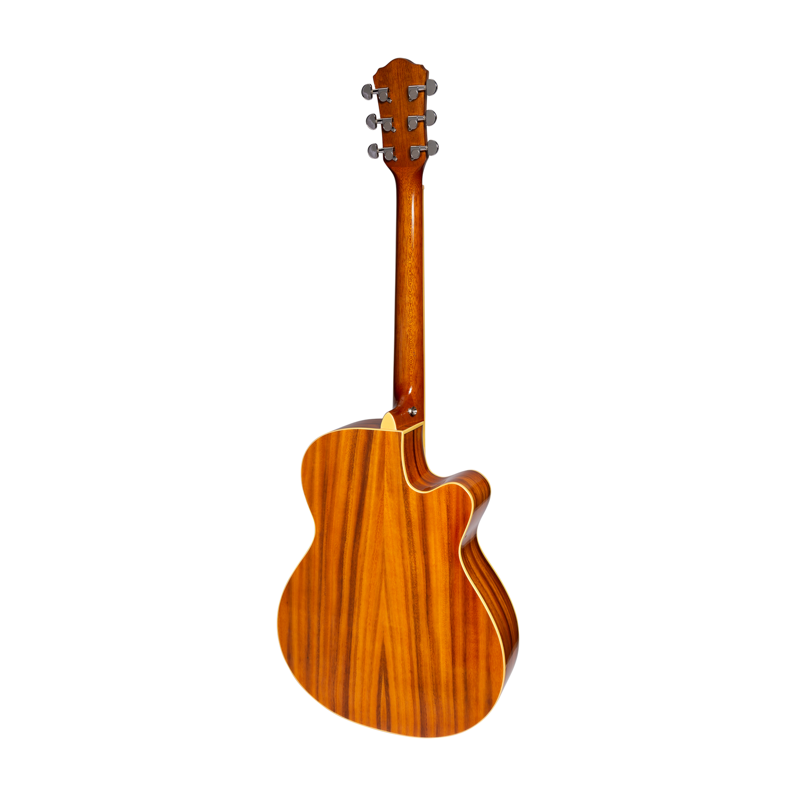 Martinez Left Handed Jazz Hybrid Acoustic-Electric Cutaway Guitar MJH-3CPGL-KOA Natural Gloss Small Body — view 3