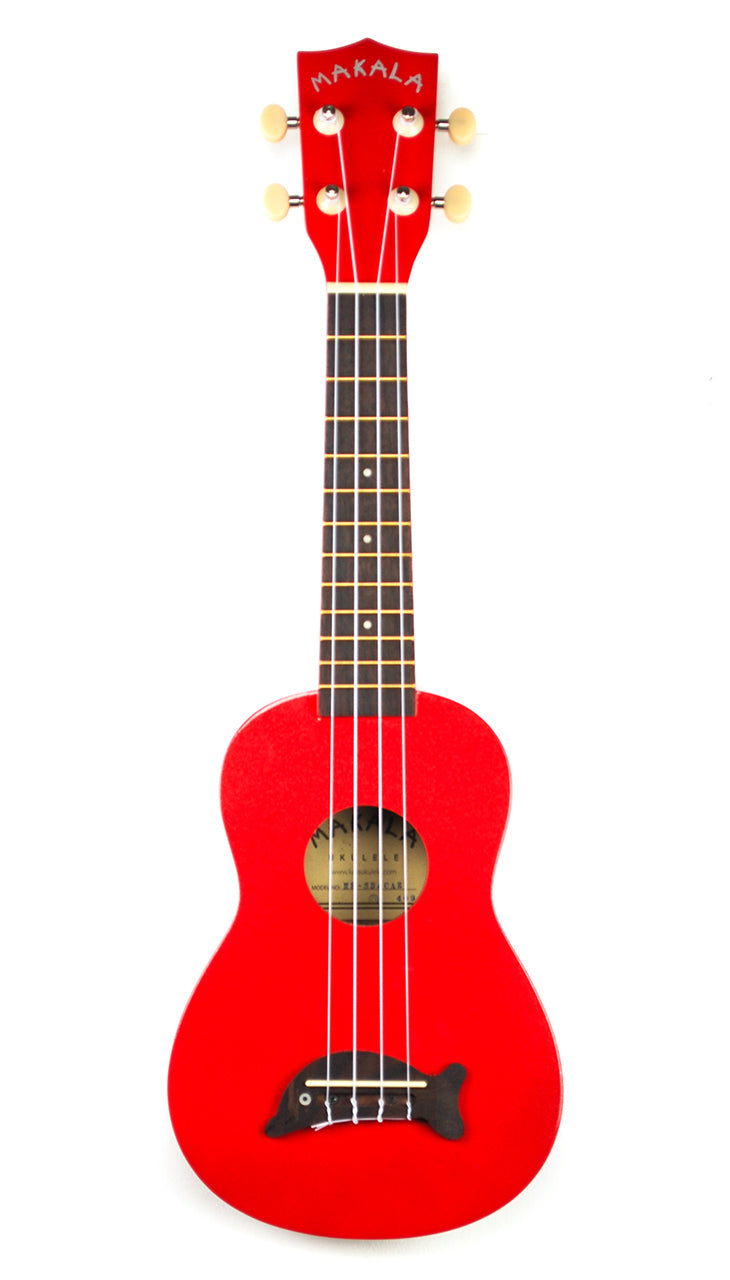 Kala Makala Dolphin Bridge Series Red Gloss Soprano Ukulele with FREE Gigbag