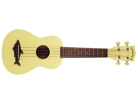 Kala Makala Shark Bridge Series Yellow Coral Soprano Ukulele with FREE Gigbag