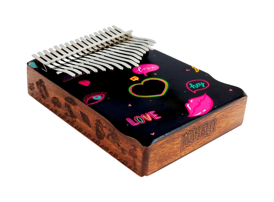 Mahalo 17 Note Heart Kalimba with Bag