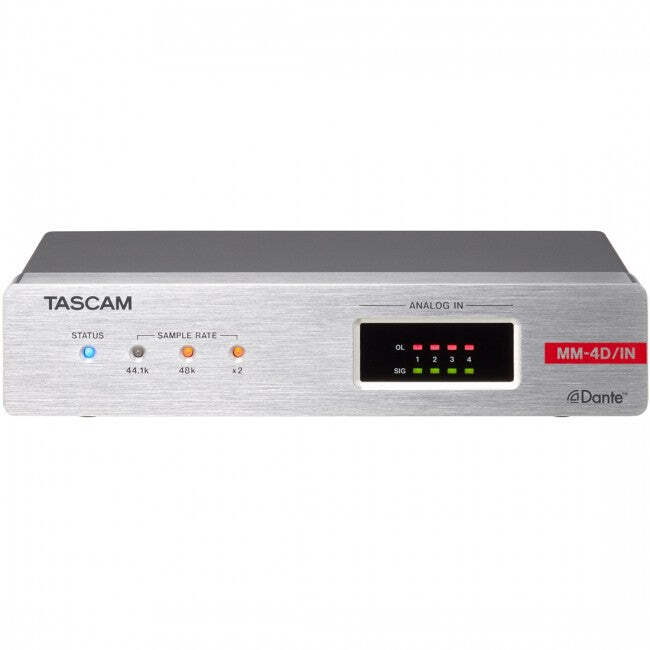 TASCAM MM-4D/IN-X 4-Channel Mic/Line to Dante Converter with DSP Mixer