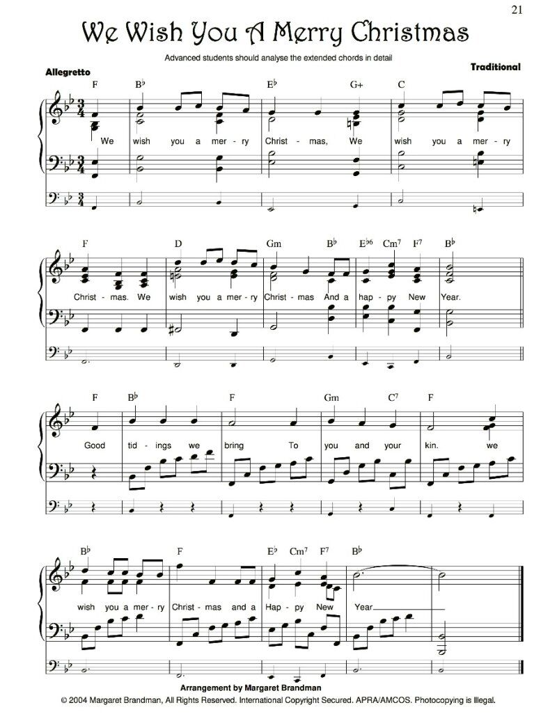 Christmas Favourites for Piano by Margaret Brandman - Graded arrangements of traditional Christmas tunes with fresh treatments. — view 2