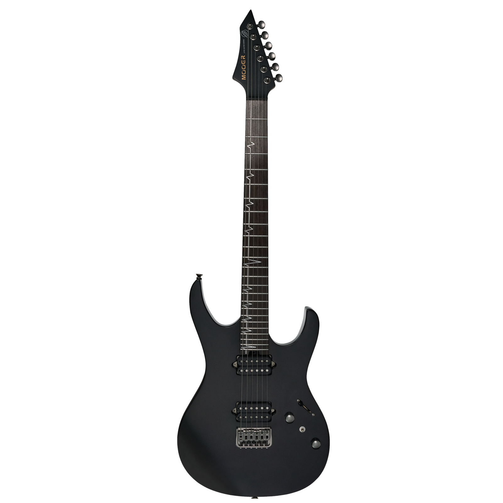 MOOER MMT100 Electric Guitar - Pearl Black, Alder Body, Roasted Maple Neck, 24 Frets, MMT Humbuckers, Locking Tuners, Includes Case