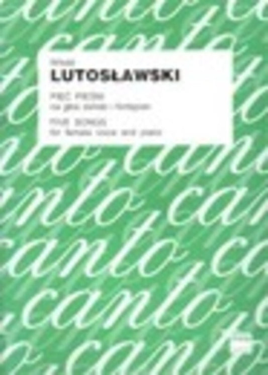 Songs 5 For Female Voice And Piano Book