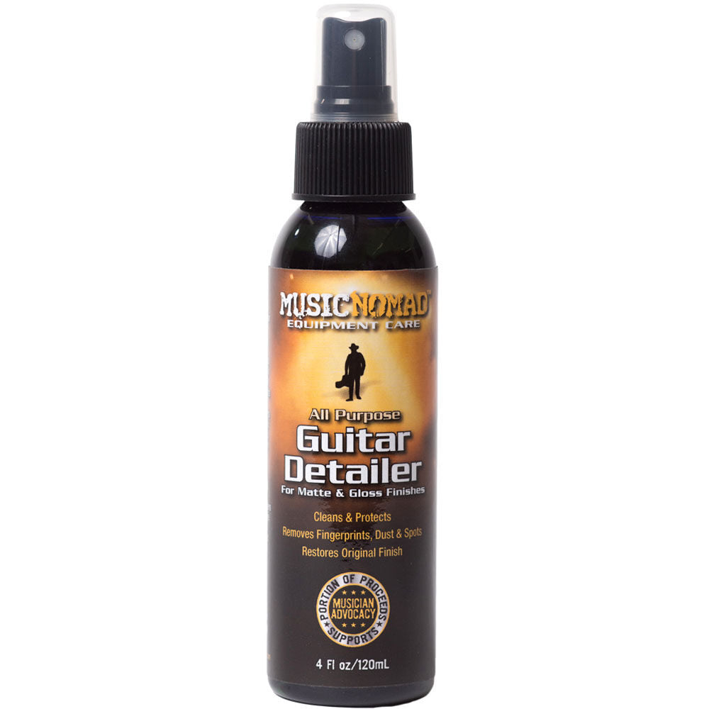 Music Nomad Guitar Detailer for Matte & Gloss Finishes - 120ml Cleaner & Polish with UV Protectants and Anti-Static Formula