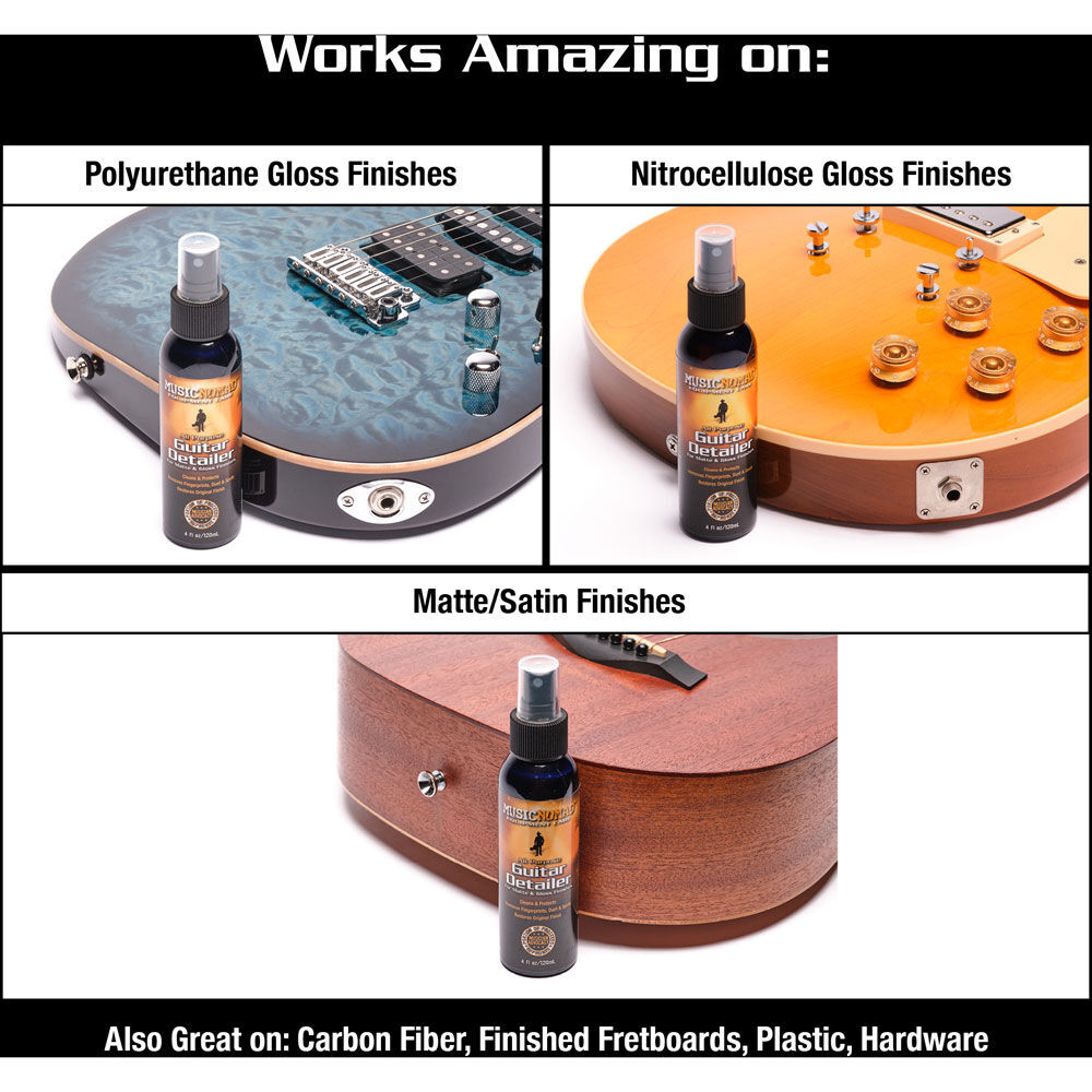 Music Nomad Guitar Detailer for Matte & Gloss Finishes - 120ml Cleaner & Polish with UV Protectants and Anti-Static Formula — view 4