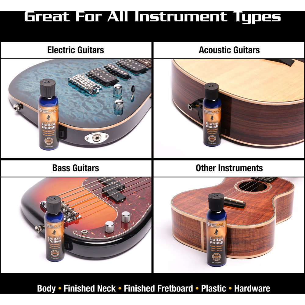 Music Nomad Pro Strength Guitar Polish - 120ml, Silicone Free, Restores Shine, Safe on Gloss Finishes, Removes Oxidation, Eco-Friendly PET Bottle — view 3