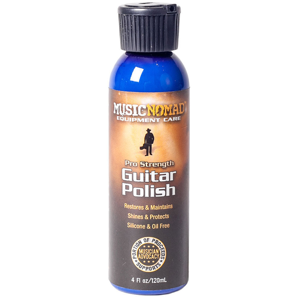 Music Nomad Pro Strength Guitar Polish - 120ml, Silicone Free, Restores Shine, Safe on Gloss Finishes, Removes Oxidation, Eco-Friendly PET Bottle