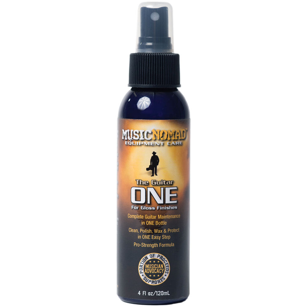 Music Nomad Guitar ONE All In One Cleaner, Polish & Wax - 120ml for Gloss Finishes