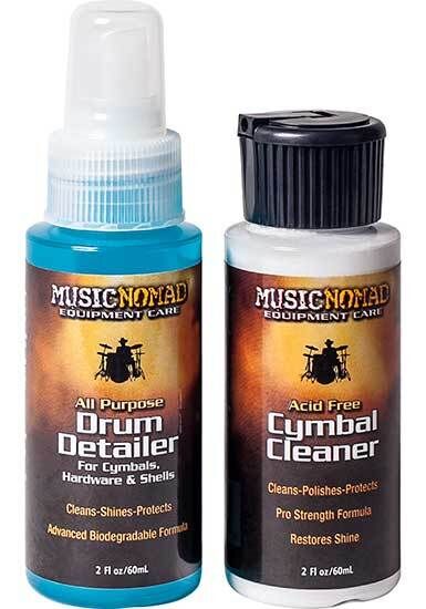 Music Nomad Mini Drum and Cymbal Care Kit - 2 oz Cleaners & Polishes