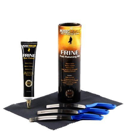 Music Nomad FRINE Fret Polishing Kit with Fret Polish, Fretboard Guards, and Microfiber Cloth for Cleaning and Maintenance