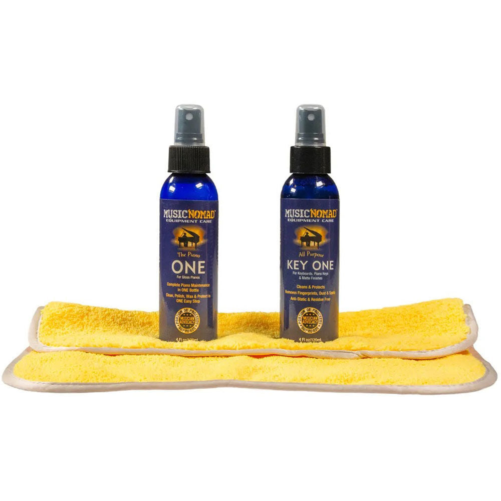 Music Nomad Premium Piano Care Kit (3-Piece) - Includes Piano ONE Cleaner, Key ONE Cleaner, and Microfiber Cloth for Piano Maintenance