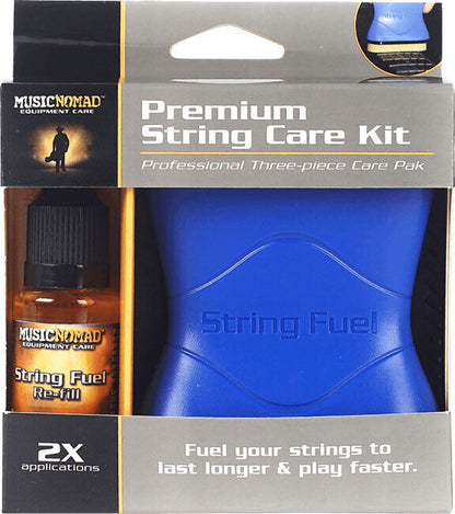 Music Nomad Premium Three-Piece String Care Kit with Ergonomic Applicator and Microfiber Cloth