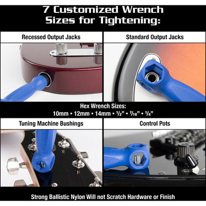 Music Nomad Guitar Tech Screwdriver & Wrench Set with 18 Bits, 7 Hex Sizes, Premium Spanner Wrench, Ergonomic Handle, Aluminum Case — view 5