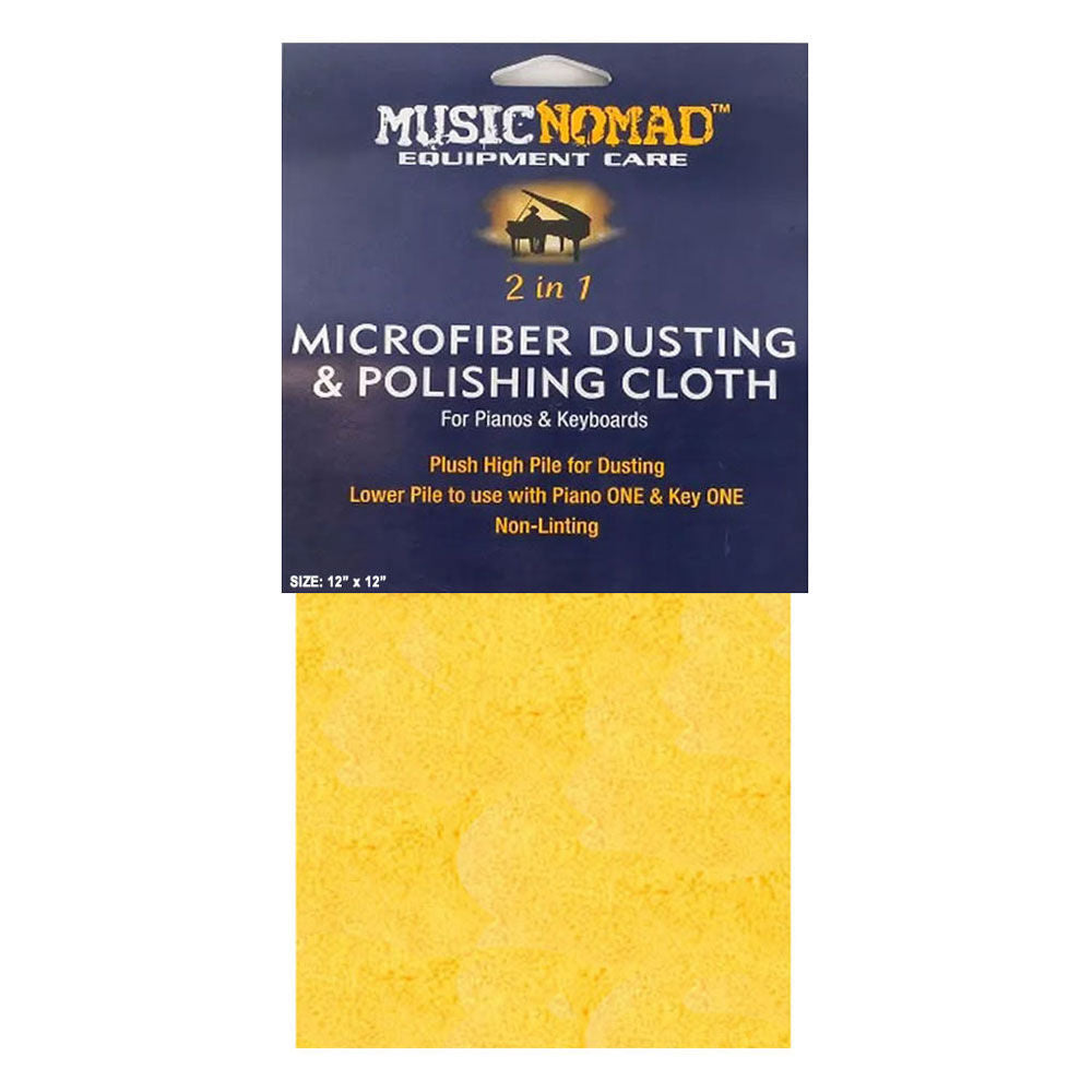 Music Nomad Microfiber Dusting & Polishing Cloth for Pianos/Keyboards, 12" x 12"