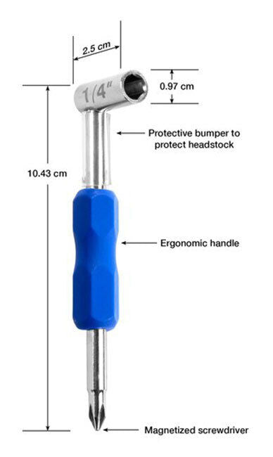 Music Nomad 1/4" Truss Rod Wrench with Magnetized Screwdriver and Protective Bumper — view 2