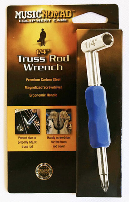 Music Nomad 1/4" Truss Rod Wrench with Magnetized Screwdriver and Protective Bumper