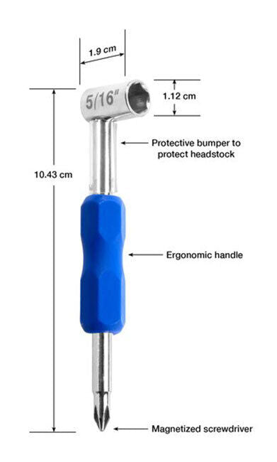 Music Nomad Premium 5/16" Truss Rod Wrench with Magnetized Screwdriver & Protective Bumper — view 2