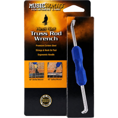 Music Nomad Truss Rod Nut Heel Wrench for Fender Guitars - Dual Angle Design, Ergonomic Handle, Carbon Steel, Works with Strings & Neck On
