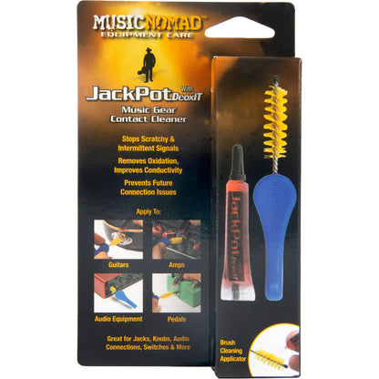 Music Nomad JackPot Contact Cleaner with Deoxit® & Cleaning Brush (2-Piece) for Guitars, Amps, Pedals, and Music Gear