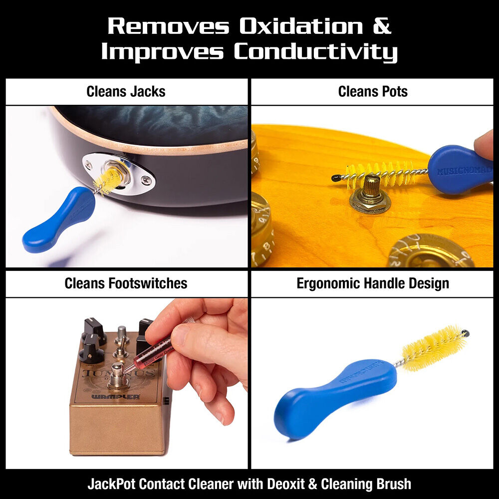 Music Nomad JackPot Contact Cleaner with Deoxit® & Cleaning Brush (2-Piece) for Guitars, Amps, Pedals, and Music Gear — view 6