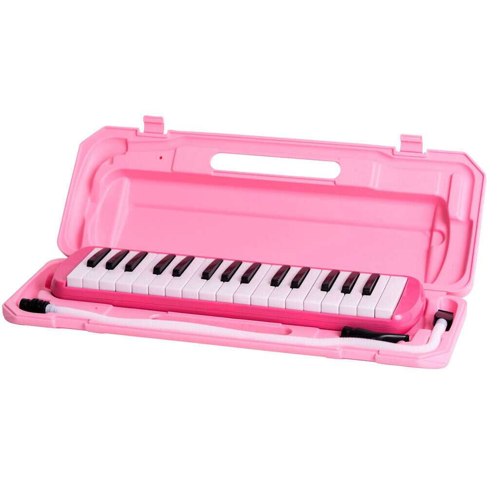 Maxtone 32-Key Melodica in Pink with Blowing Tube and Carrying Case