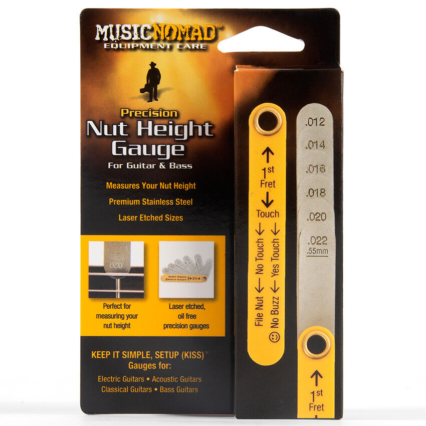Music Nomad Precision Nut Height Gauge for Guitar Setup with Laser Etched Sizes and Easy Instructions — view 2