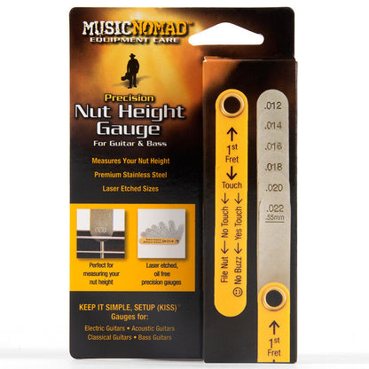 Music Nomad Precision Nut Height Gauge for Guitar Setup with Laser Etched Sizes and Easy Instructions — view 2