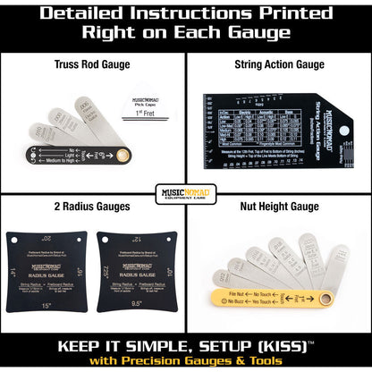 Music Nomad 6-Piece Precision Setup Gauge Set for Guitar & Bass — view 2