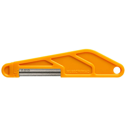 Music Nomad .010" Diamond Coated Nut File with Ergonomic Handle and Round Blade Design