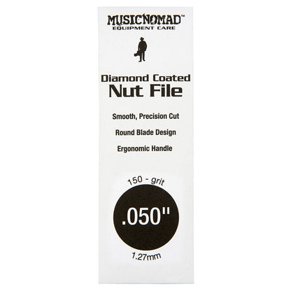 Music Nomad .050" Diamond Coated Nut File with Ergonomic Handle and Round Blade Design — view 2