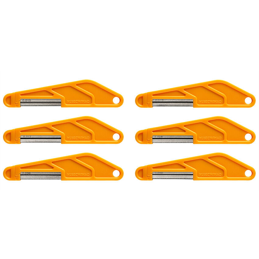 Music Nomad Electric Guitar Nut File Set for Light Strings - 6 Piece with Diamond Coating and Ergonomic Handle — view 2