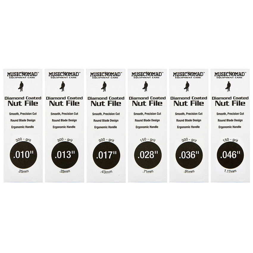 Music Nomad Electric Guitar Nut File Set for Light Strings - 6 Piece with Diamond Coating and Ergonomic Handle — view 3