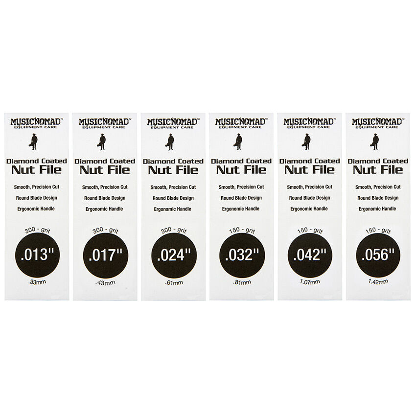 Music Nomad Electric Guitar Nut File Set - 6-Piece for Light/Medium Strings with Diamond Coating and Aluminum Case — view 3