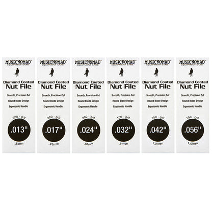 Music Nomad Electric Guitar Nut File Set - 6-Piece for Light/Medium Strings with Diamond Coating and Aluminum Case — view 3