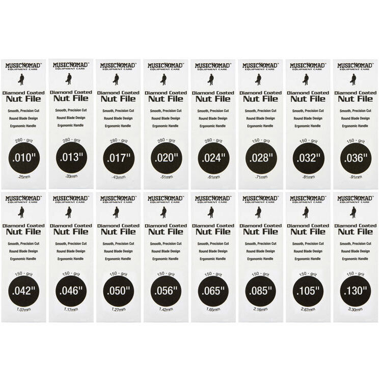 Music Nomad Diamond Coated Nut File Complete Set (16-Piece) for Guitar & Bass Repair — view 5