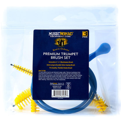 Music Nomad Premium Trumpet Cleaning Brush Set - 3 Piece Care Kit — view 2