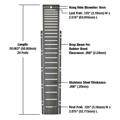 Music Nomad Fret Shield Fretboard Protector for 34" Bass Guitar Fret Scale, Stainless Steel, Reusable, Fits 4 & 5 String Guitars, Up to 24 Frets — view 4