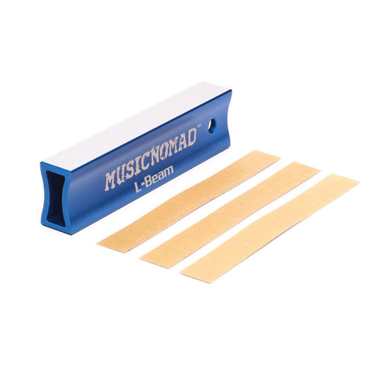 Music Nomad 7" Fret Leveler L-Beam for Guitar, Ukulele & Mandolin with Ergonomic Handle and 3M Gold Abrasive Strips