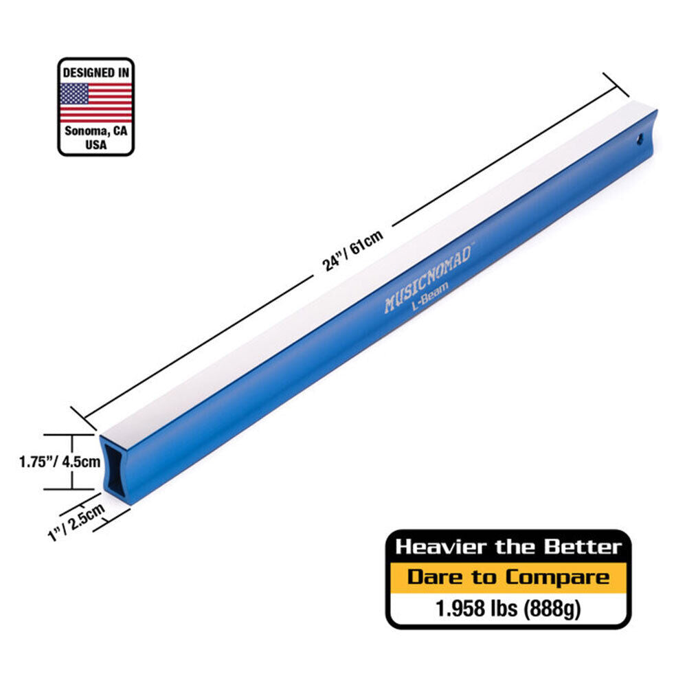 Music Nomad Fret Leveler L-Beam 24" for Bass Guitar with Ergonomic Handle and Abrasive Strips — view 3
