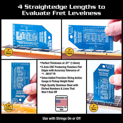 Music Nomad Fret Rocker+ Tool with String Action Gauge and Pickup Height Ruler — view 2