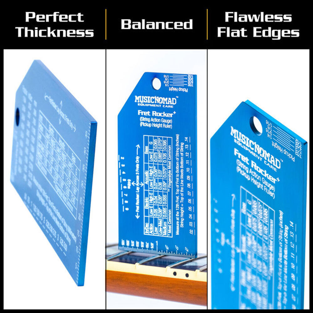 Music Nomad Fret Rocker+ Tool with String Action Gauge and Pickup Height Ruler — view 3