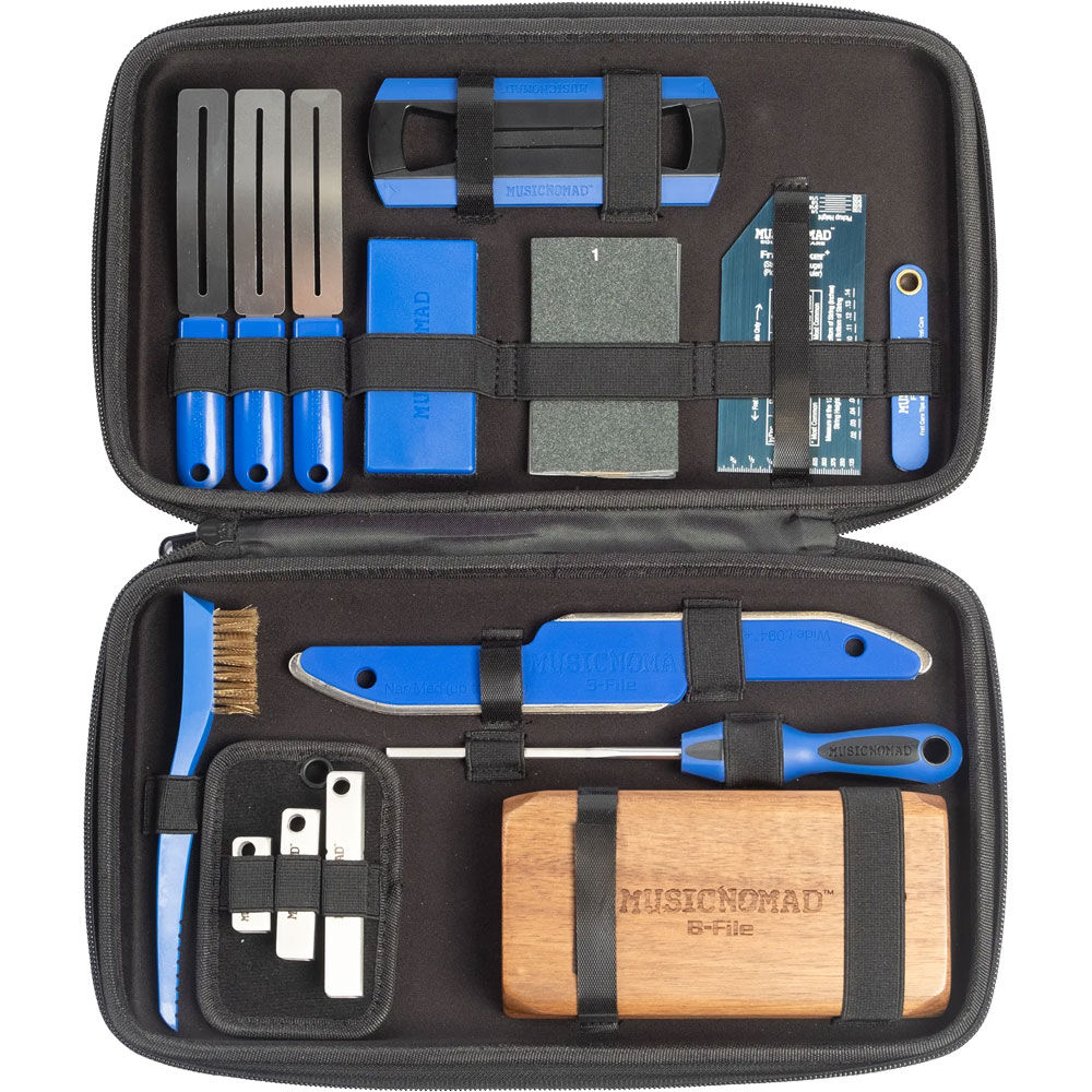 Music Nomad Premium Guitar Tech Fret Tool Set 18-Piece with Storage Case and Fret Finishing Kit
