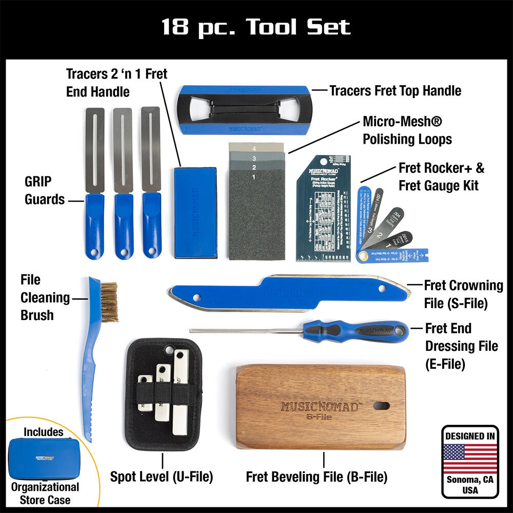 Music Nomad Premium Guitar Tech Fret Tool Set 18-Piece with Storage Case and Fret Finishing Kit — view 2