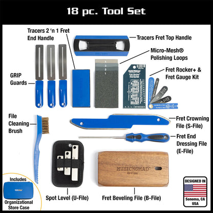 Music Nomad Premium Guitar Tech Fret Tool Set 18-Piece with Storage Case and Fret Finishing Kit — view 2