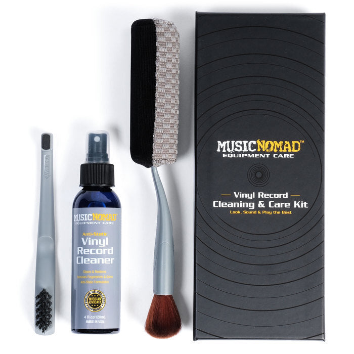 Music Nomad 6 'n 1 Vinyl Record Cleaning & Care Kit with Anti-Static Solution and Ergonomic Tools