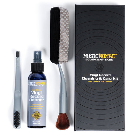 Music Nomad 6 'n 1 Vinyl Record Cleaning & Care Kit with Anti-Static Solution and Ergonomic Tools