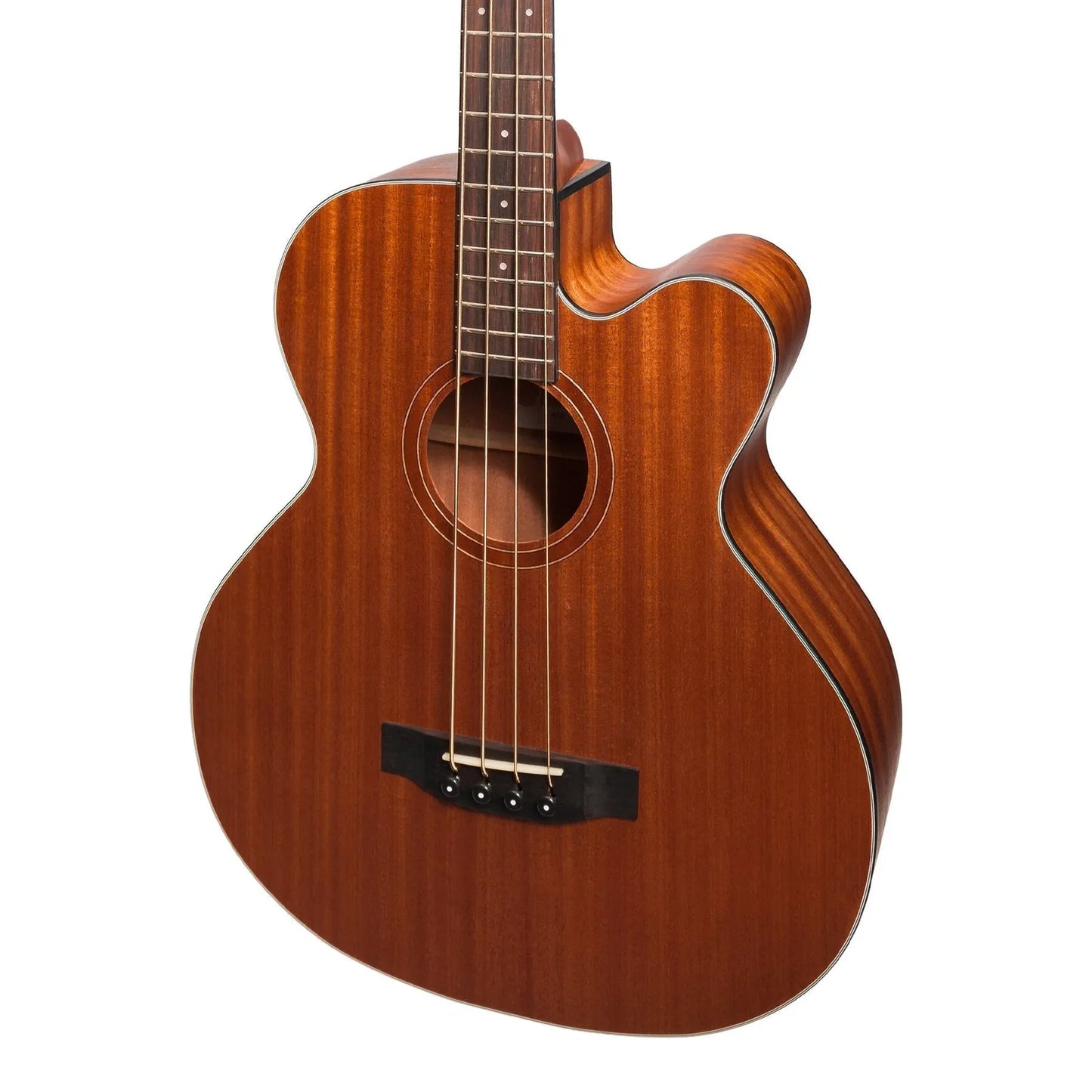 Martinez MNBC-15-MOP Natural Series Mahogany Top Acoustic-Electric Cutaway Bass Guitar — view 4