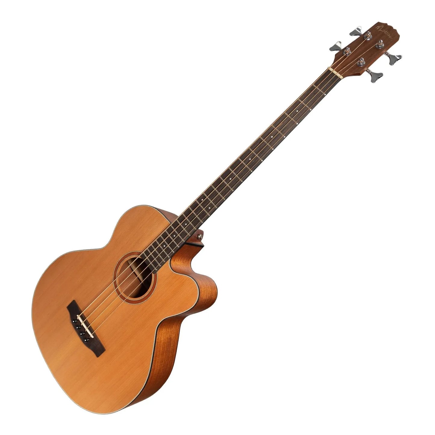 Martinez MNBC-15S-COP Natural Series Solid Cedar Top Acoustic-Electric Cutaway Bass Guitar — view 3